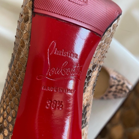 Christian Louboutin "Rolando" Snakeskin Pumps, size 38.5 (fits a 7.5/8) - Picture 2 of 10